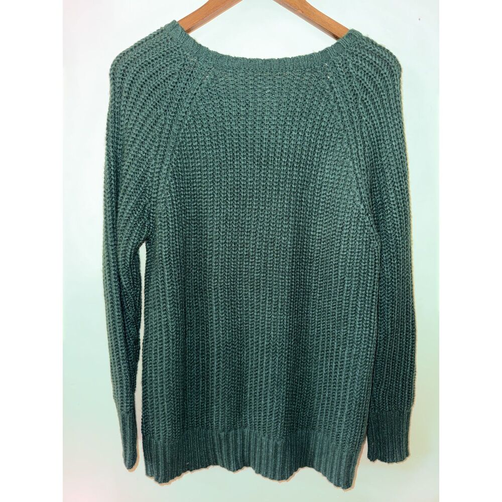 American Eagle Outfitters Jegging Sweater Dark Green Open Knit Loose Fit Large - Picture 2 of 10